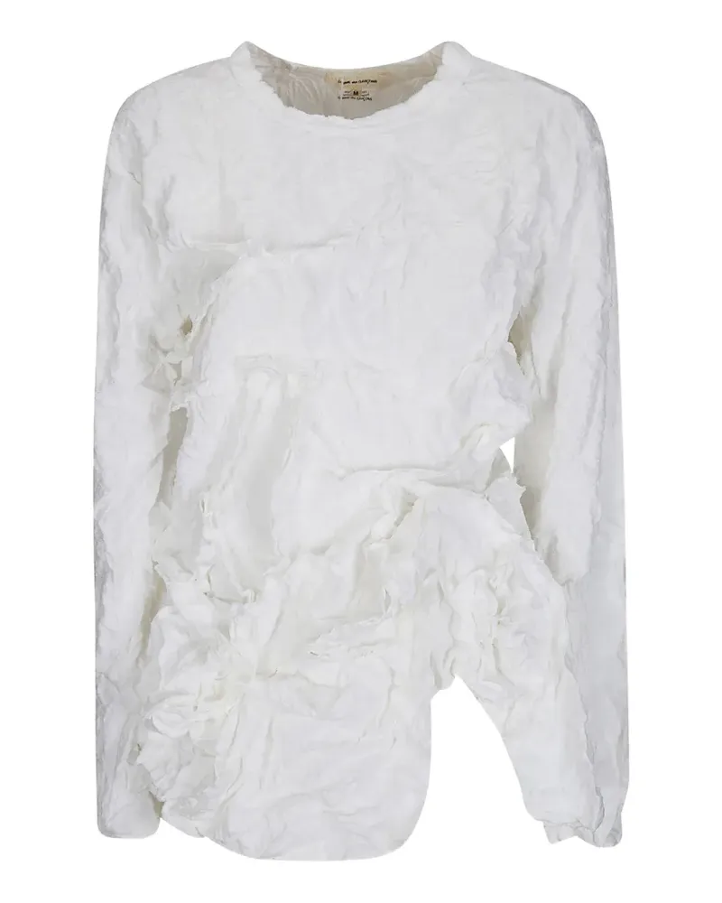 Comme des Garçons crinkled ruffled longsleeve top - Weiß Weiß
