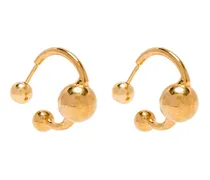 beaded half-hoop earrings