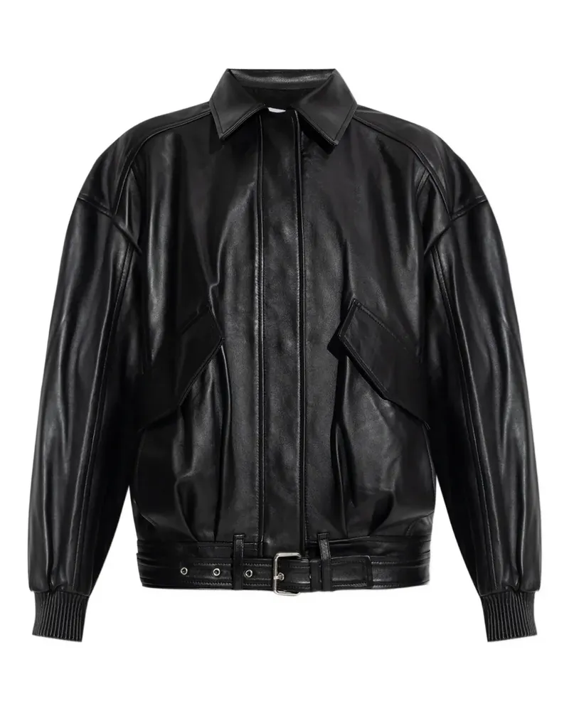IRO Lederjacke mit Gürtel - Schwarz Schwarz