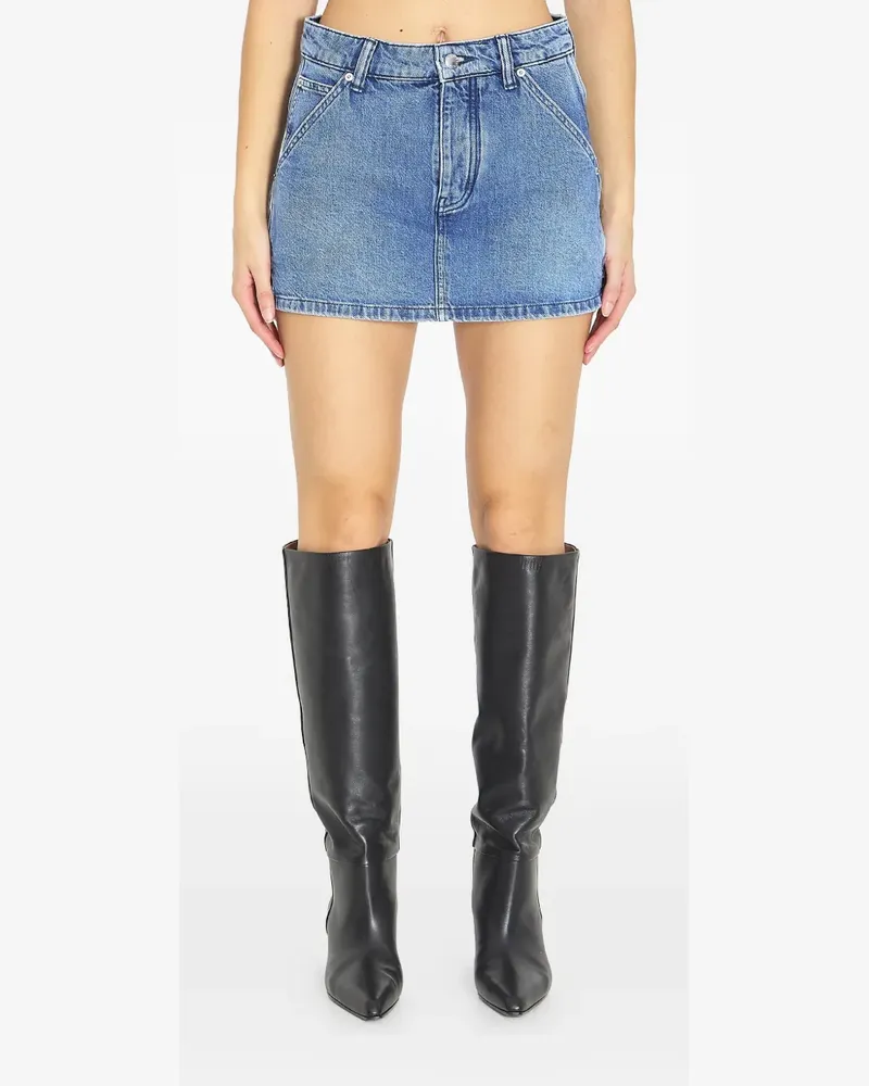 Alexander Wang marbled denim carpenter skort - Blau Blau