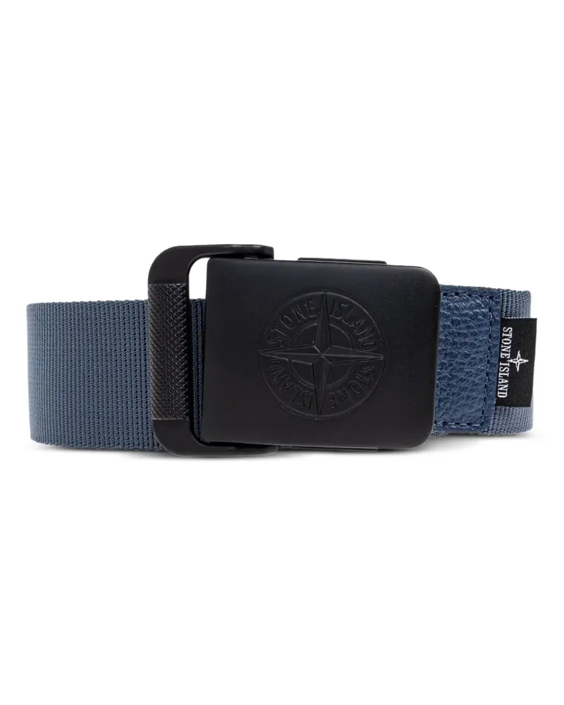 Stone Island 9300001 Gürtel mit Logo-Schild - Blau Blau