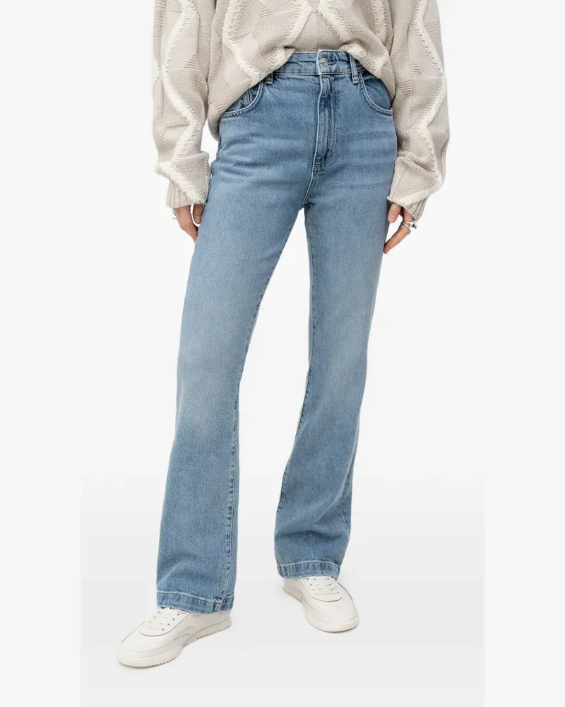 HUGO BOSS Bootcut-Jeans mit Logo-Patch - Blau Blau