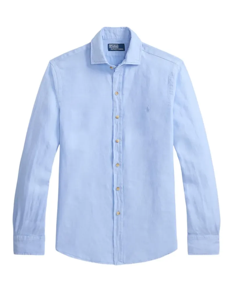 Ralph Lauren Leinenhemd mit Polo Pony-Stickerei - Blau Blau