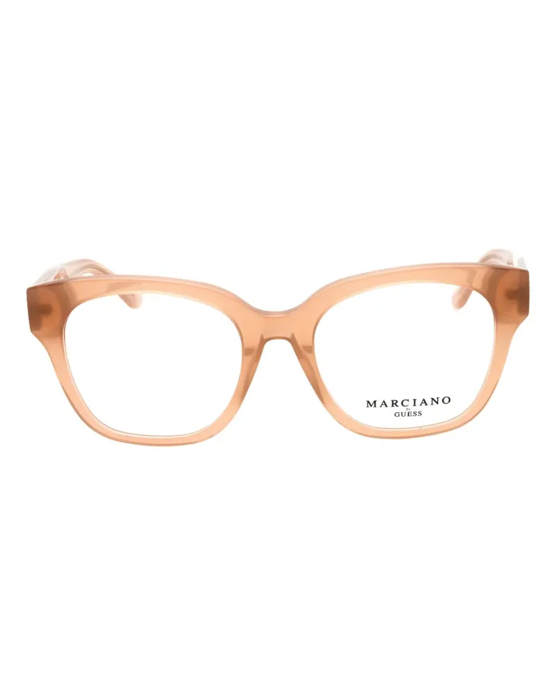 MARCIANO Los Angeles crystal-embellished round-frame glasses - Nude Nude