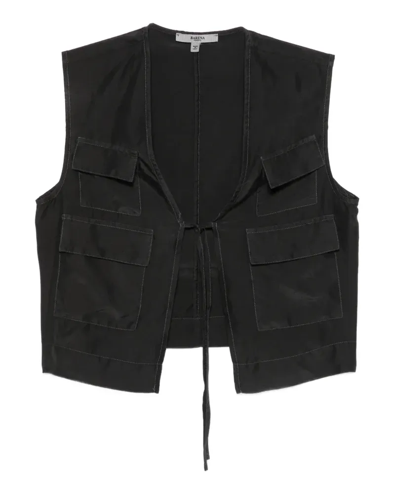 BARENA Multi Pura silk vest - Schwarz Schwarz
