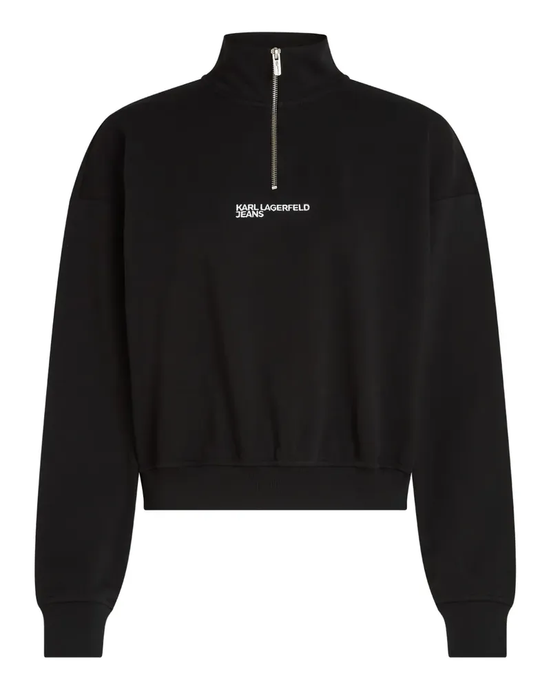 Karl Lagerfeld Sweatshirt mit Reißverschluss - Schwarz Schwarz