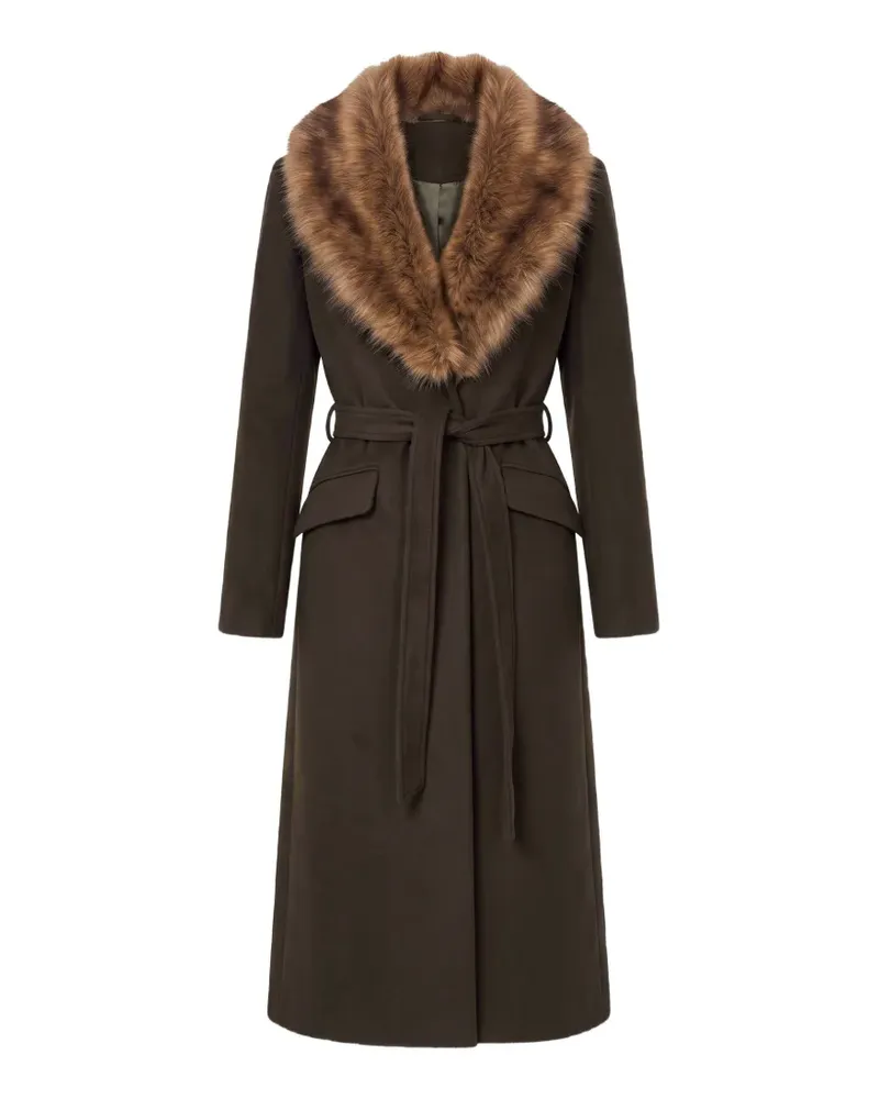 NICHOLAS Mantel aus Faux Fur - Grün Grün