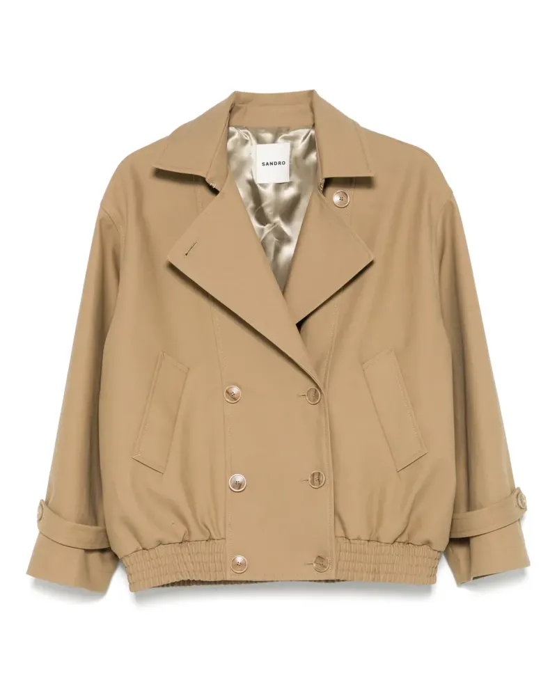 Sandro Kurzer Trenchcoat - Nude Nude