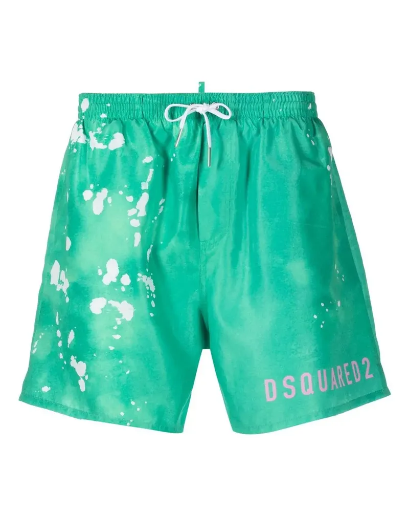 Dsquared2 Badeshorts mit Logo-Print - Grün Grün
