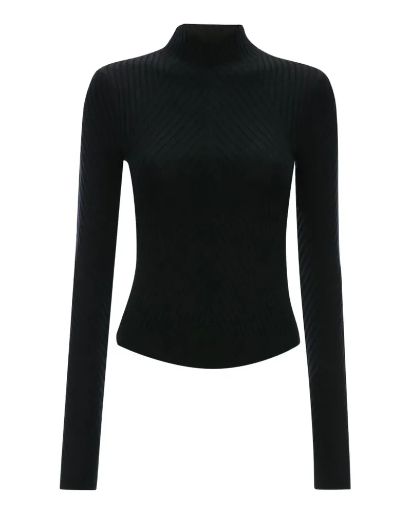 Victoria Beckham Georgia ribbed-knit high-neck jumper - Schwarz Schwarz