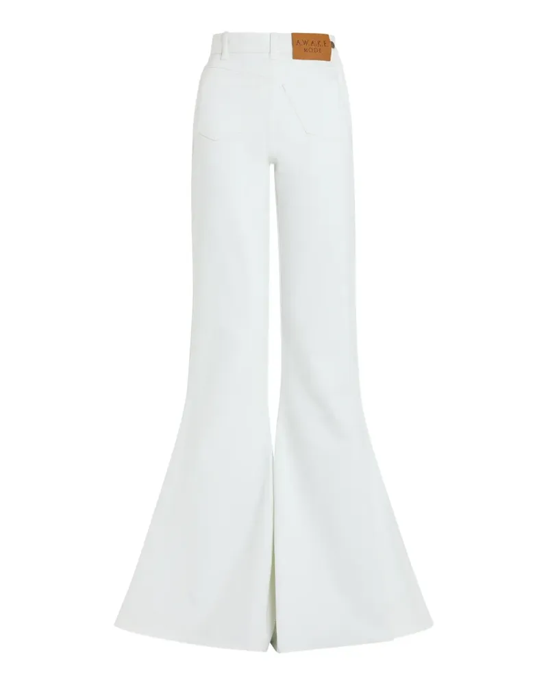 A.W.A.K.E. logo-patch flared jeans - Weiß Weiß