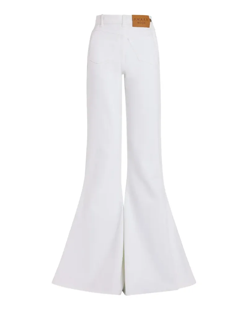 A.W.A.K.E. Schlagjeans mit Logo-Patch - Weiß Weiß