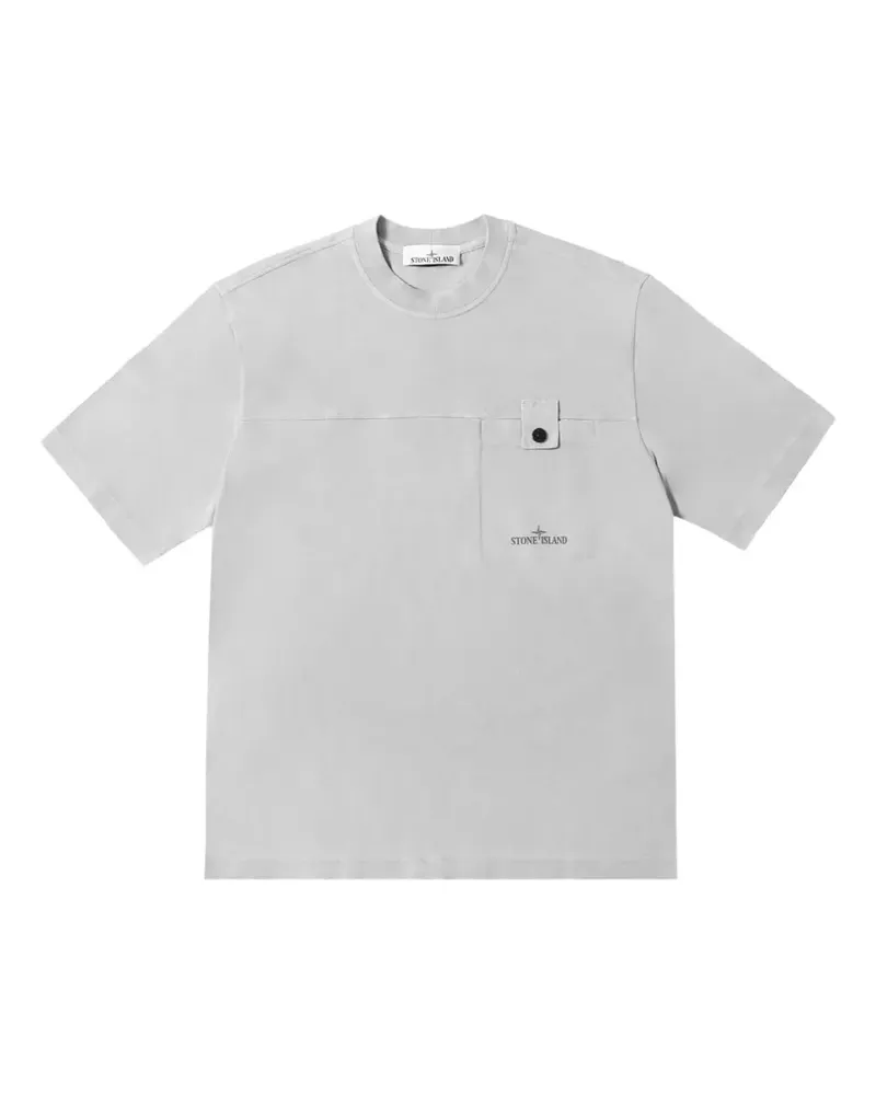 Stone Island T-Shirt mit Brusttasche - Grau Grau