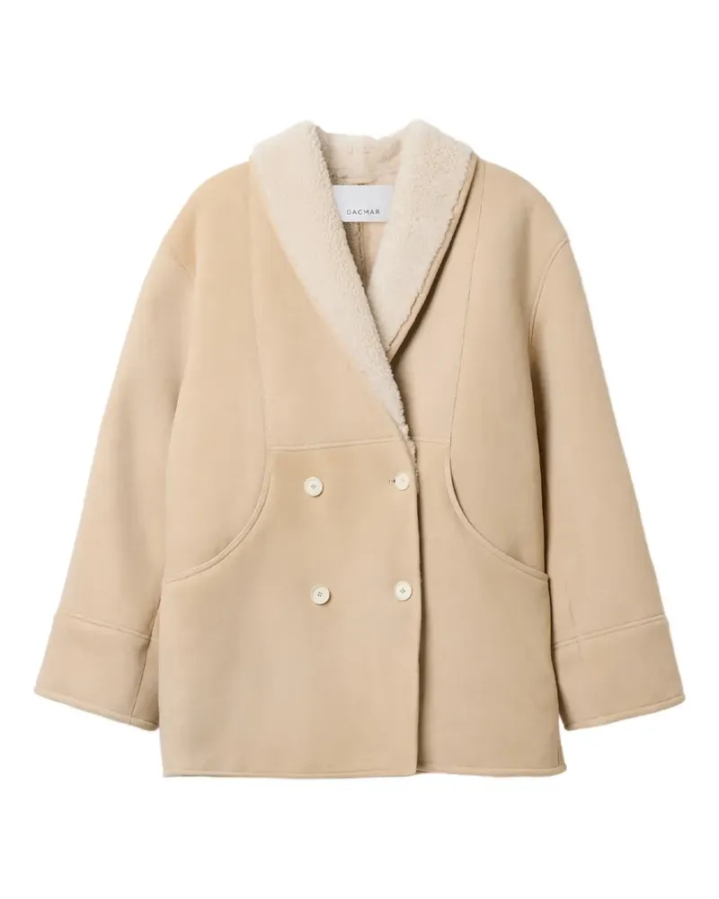House of Dagmar shearling double-breasted jacket - Nude Nude