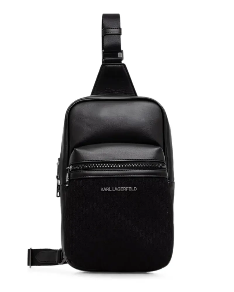 Karl Lagerfeld Rucksack mit Monogrammmuster - Schwarz Schwarz