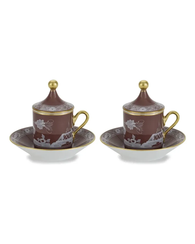 Ginori 1735 Oriente Italiano Kaffeeservice (2er-Set) - Braun Braun
