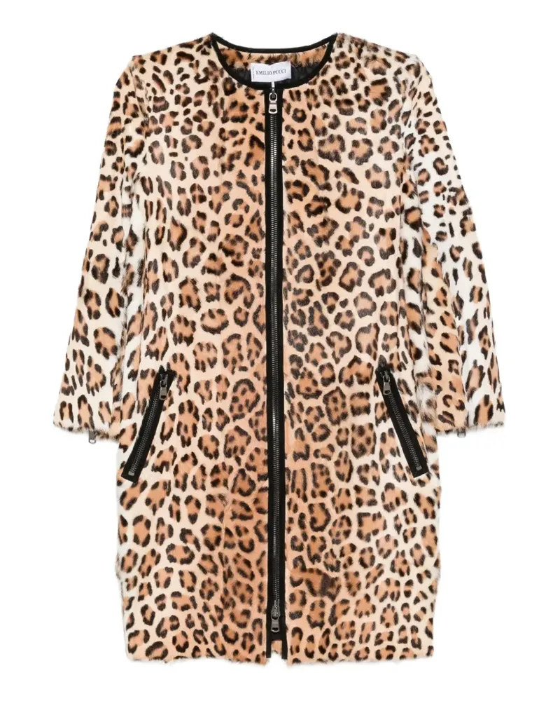 Emilio Pucci Mantel mit Leopardenprint - Nude Nude