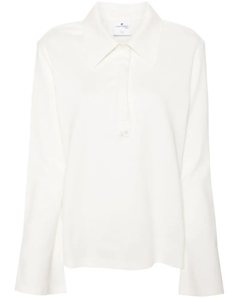 Courrèges Poloshirt aus Pikee - Weiß Weiß