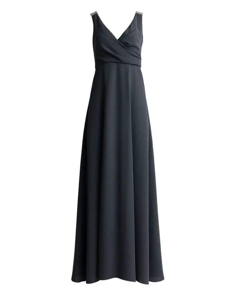 ST. JOHN Maxikleid mit V-Ausschnitt - Grau Grau