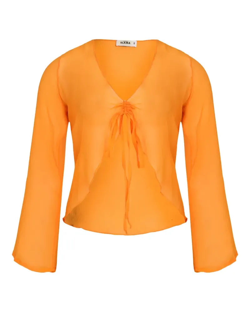 Amir Slama Bluse mit Streifen - Orange Orange