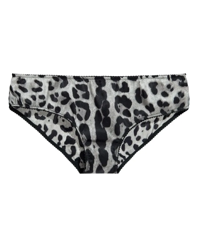 Dolce & Gabbana Slip mit Leoparden-Print - Grau Grau