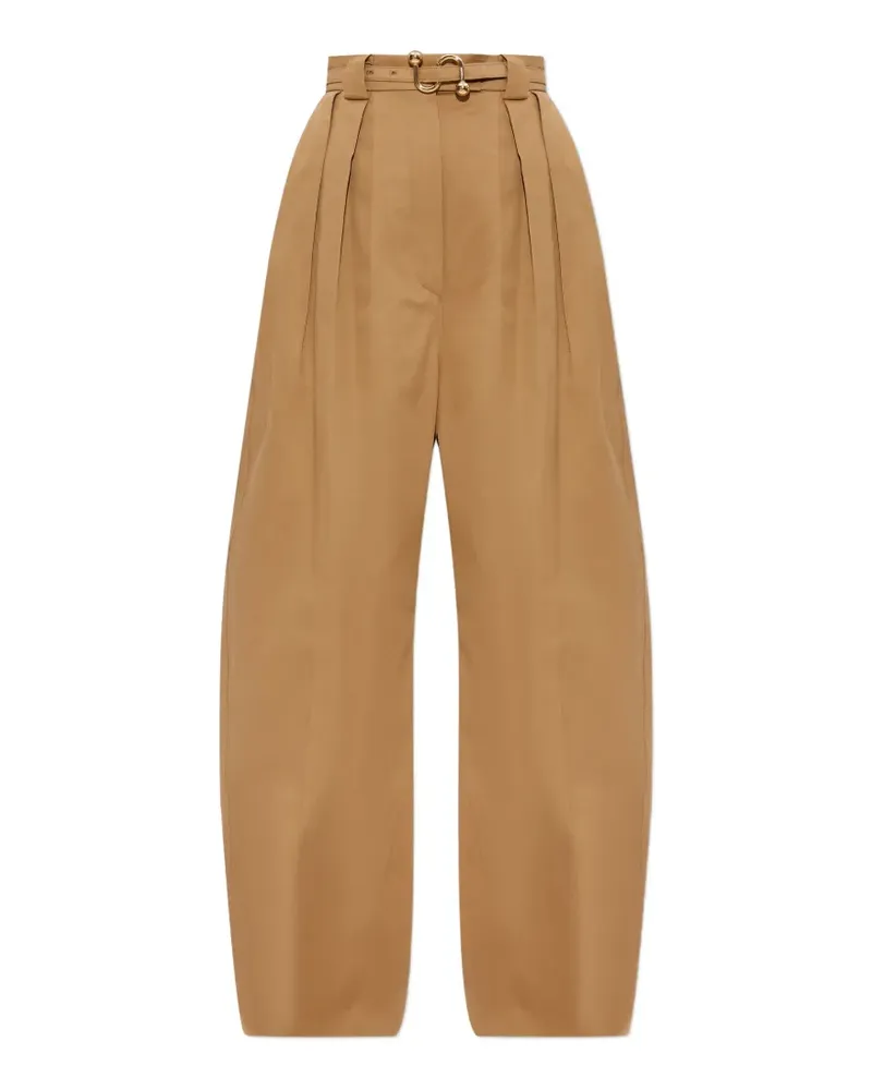 SPORTMAX Plissierte Hose mit Gürtel - Nude Nude