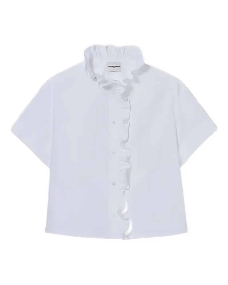 Claudie Pierlot Victorian Hemd aus Popeline mit Kragen - Weiß Weiß