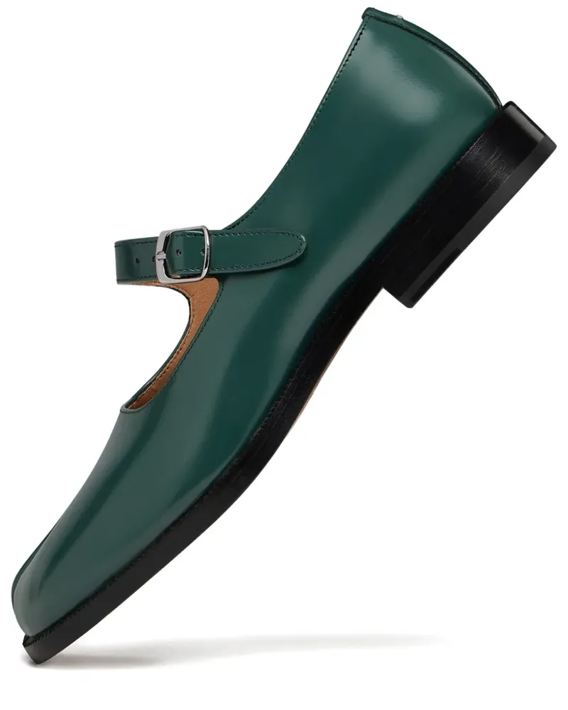 Maison Margiela Gebürstetes Tabi Mary Jane Leder - Grün Grün