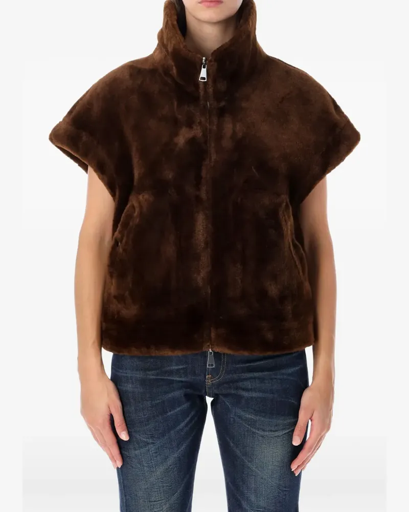 Urbancode Wendbare Vegancode Jacke aus Faux Fur - Braun Braun