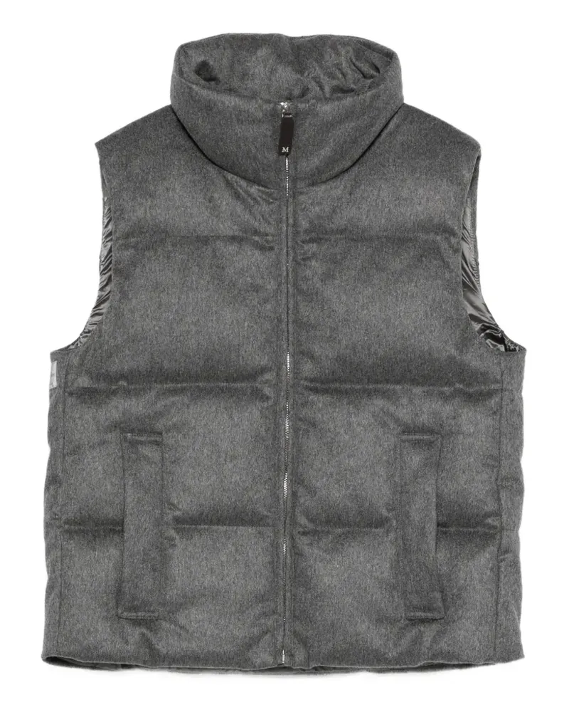 Max Mara Gesteppte Weste mit Reißverschluss - Grau Grau