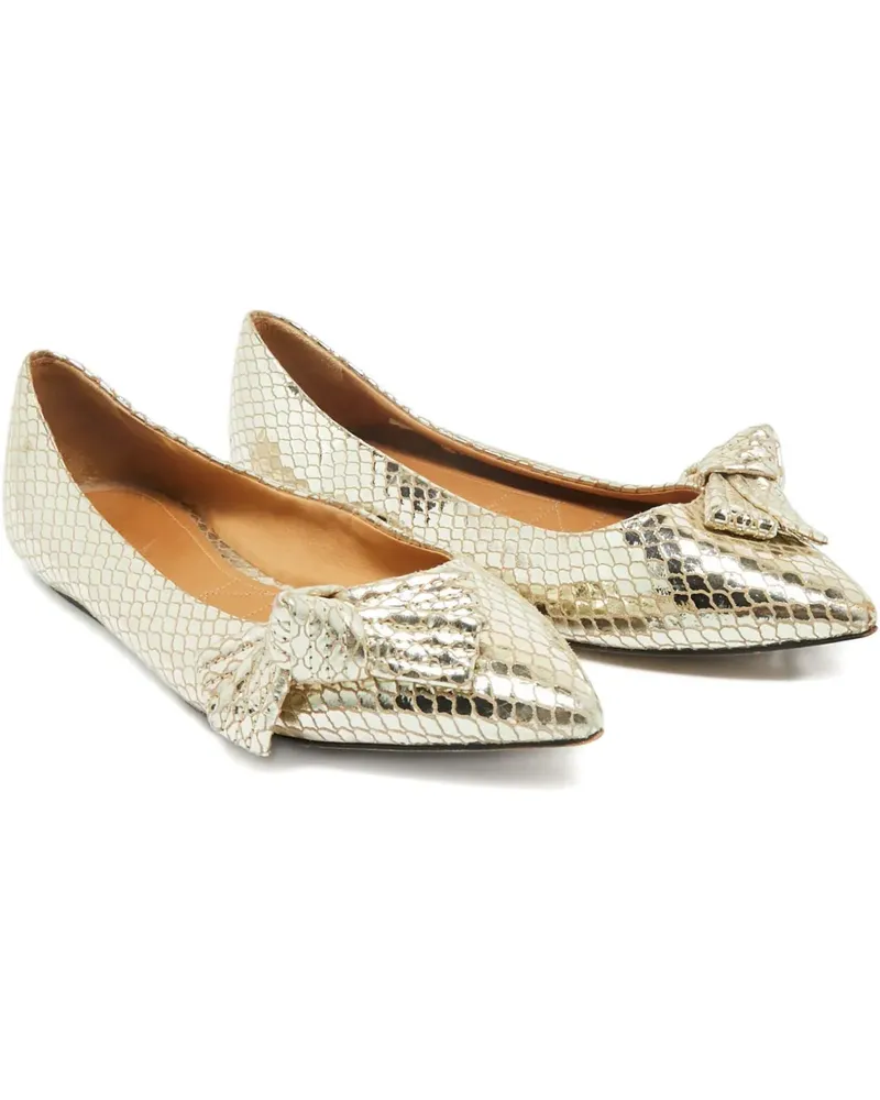 Isabel Marant python-embossed ballet flats - Gold Gold