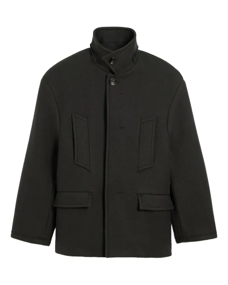 AMI Paris Oversized-Cabanjacke mit Stehkragen - Grau Grau