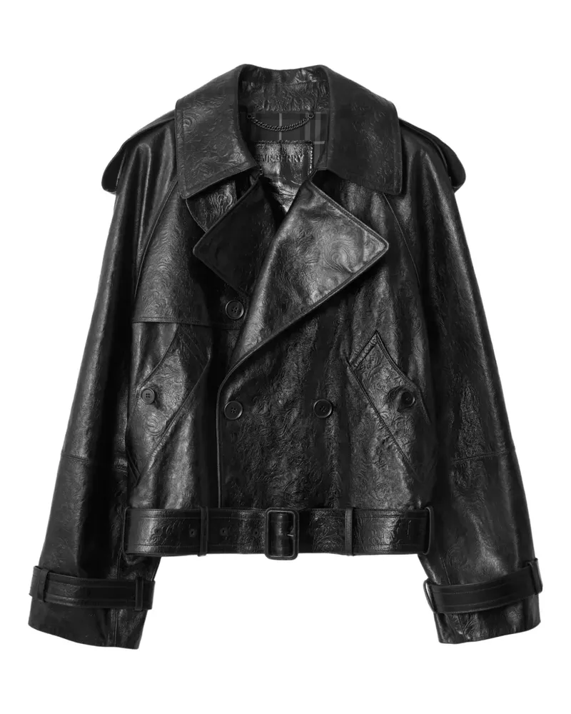Burberry embossed leather jacket - Schwarz Schwarz