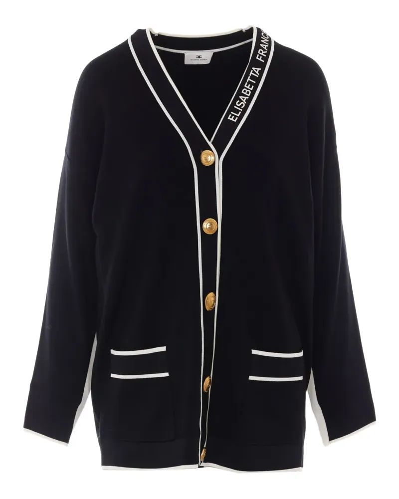 Elisabetta Franchi Cardigan mit Logo - Schwarz Schwarz