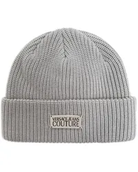 Versace Jeans Beanie mit Logo-Schild Grau