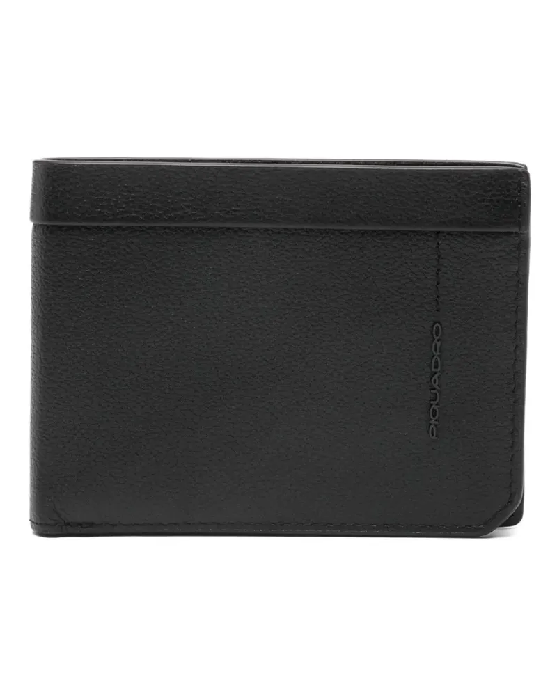 Piquadro Portemonnaie mit Logo-Schild - Schwarz Schwarz
