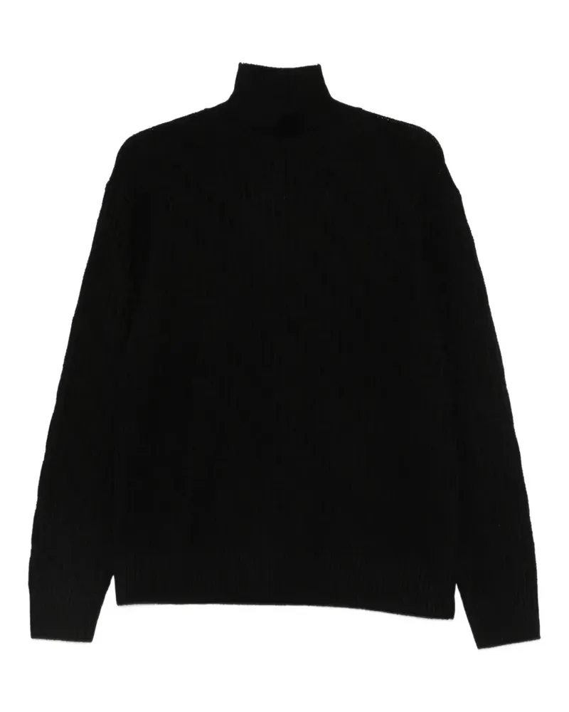 Paolo Pecora Milano Klassischer Merinopullover - Schwarz Schwarz