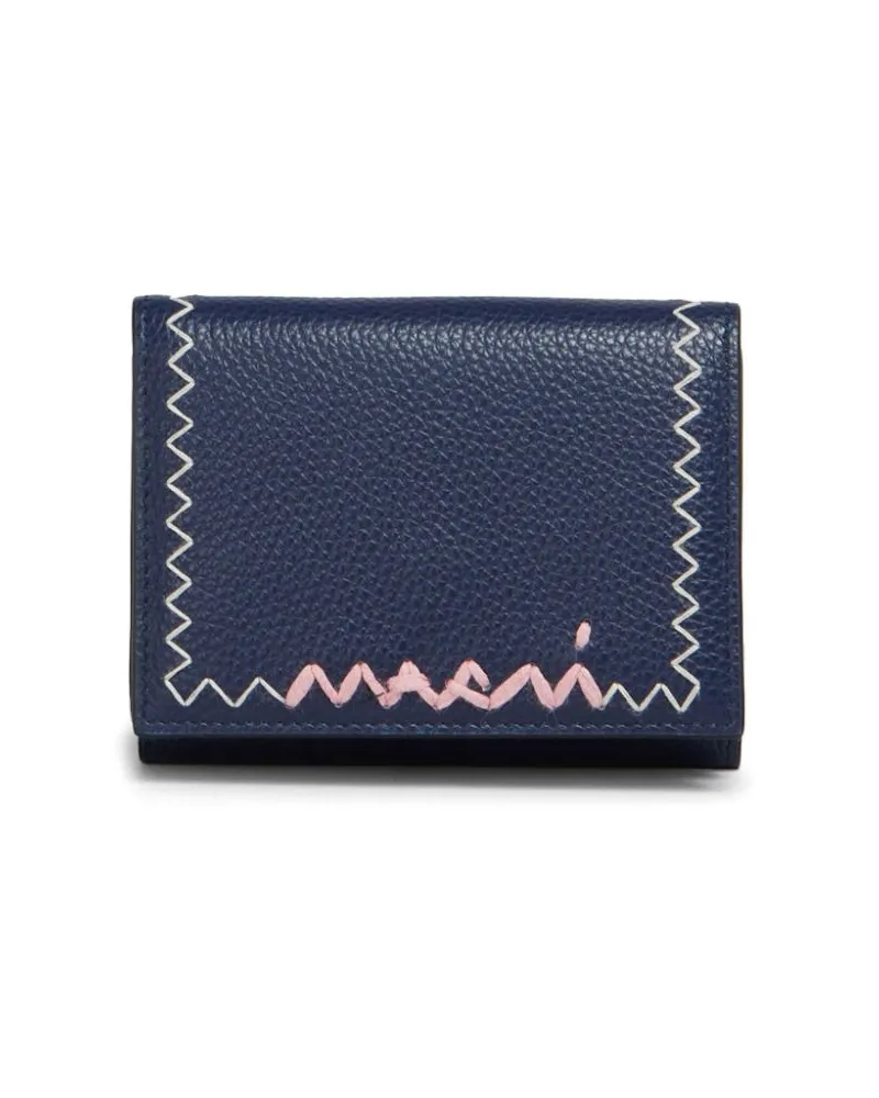 Marni Portemonnaie mit Logo-Stickerei - Blau Blau