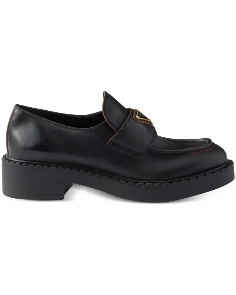 Prada Loafer mit Triangel-Logo - Schwarz Schwarz