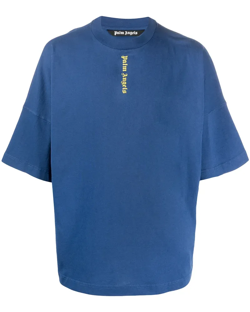 Palm Angels T-Shirt mit Logo-Print - Blau Blau