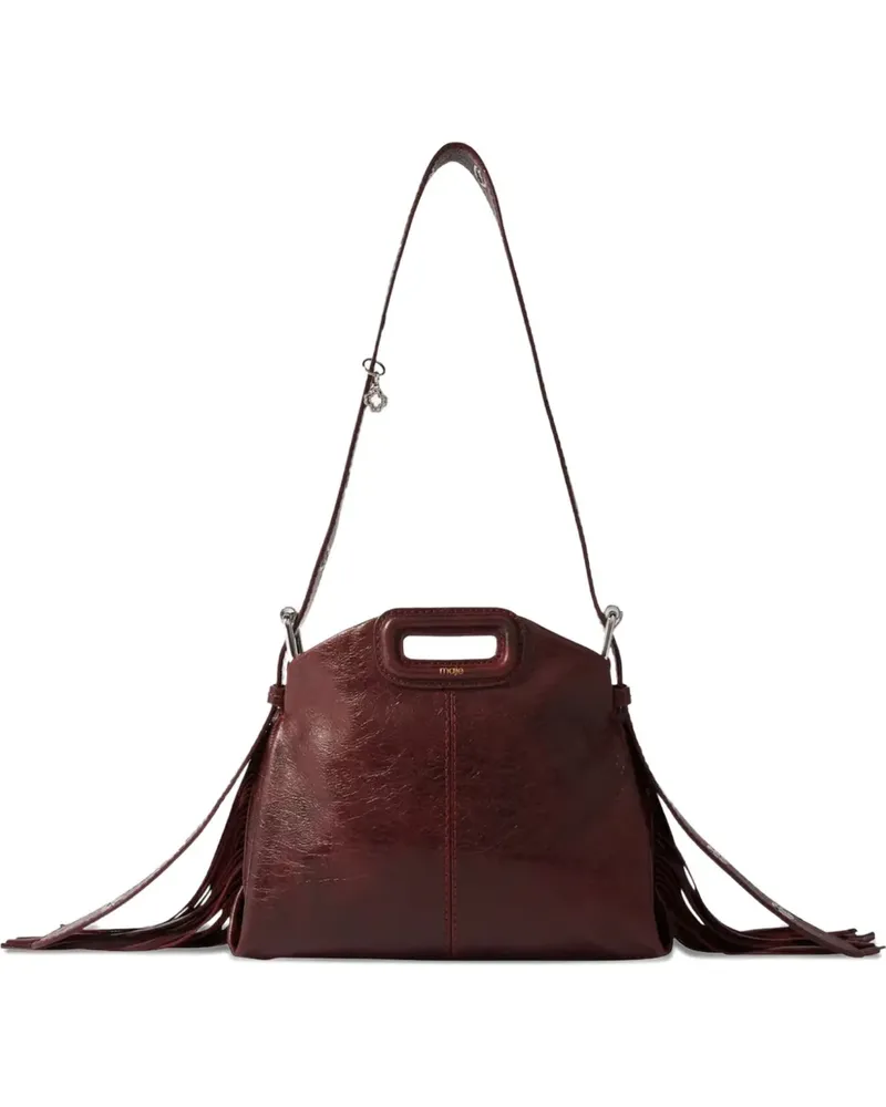 Maje mini Miss M fringed leather tote bag - Rot Rot