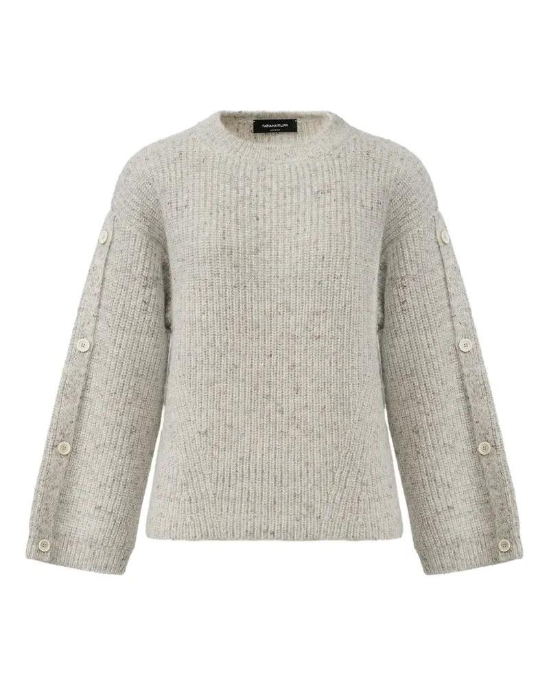 Fabiana Filippi Pullover aus Rippstrick mit geknöpften Ärmeln - Grau Grau