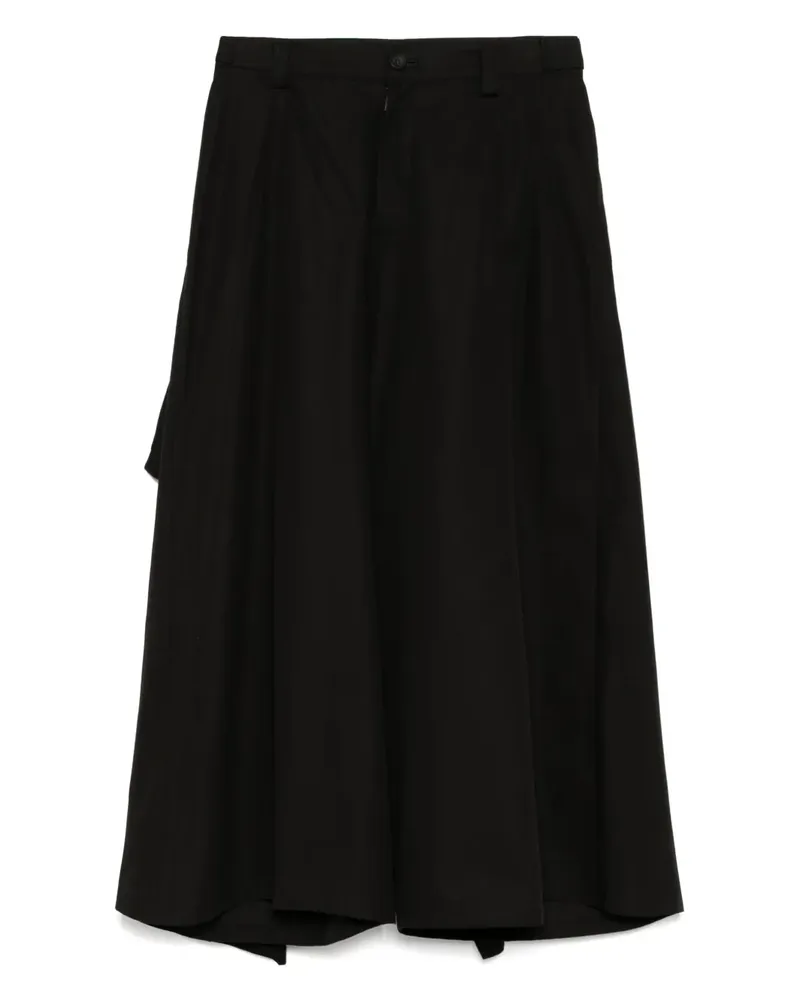 Yohji Yamamoto Drapierte Hose - Schwarz Schwarz