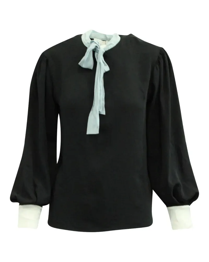 Sandro bow-detail long-sleeved blouse - Schwarz Schwarz