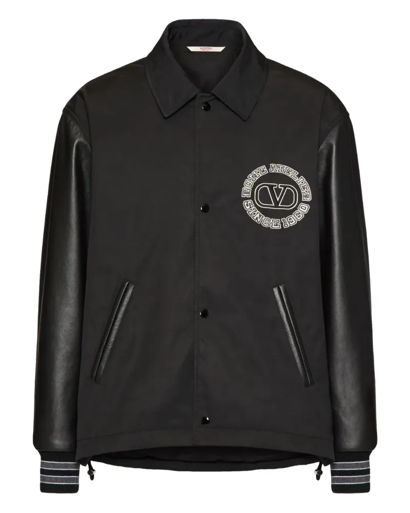 Valentino Garavani Collegejacke mit Logo-Print - Schwarz Schwarz