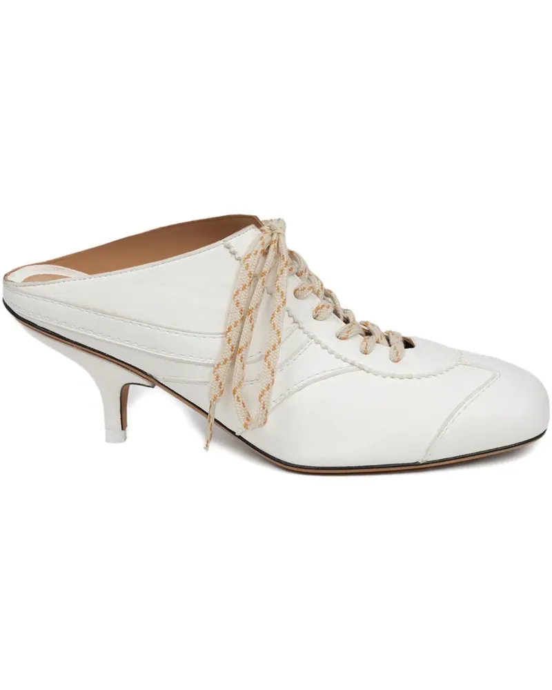 Dries van Noten Mules mit Schnürung 60mm - Weiß Weiß
