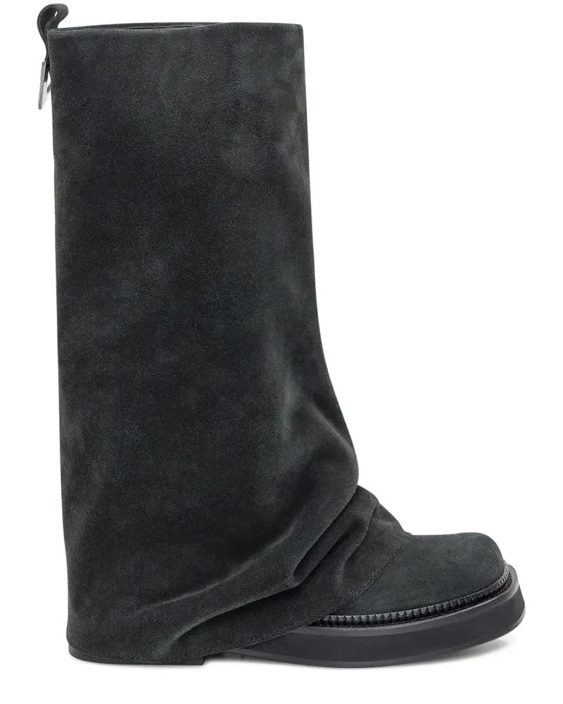 ATTICO Kniehohe Slouch Wildlederstiefel - Grau Grau