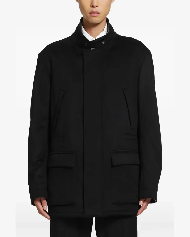 LARDINI Utility-Jacke mit Stehkragen - Schwarz Schwarz