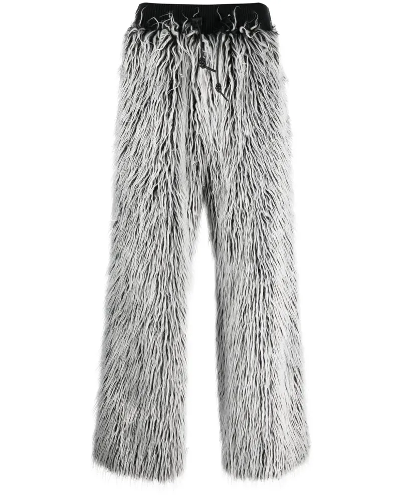 Dolce & Gabbana Hose aus Faux Fur - Schwarz Schwarz