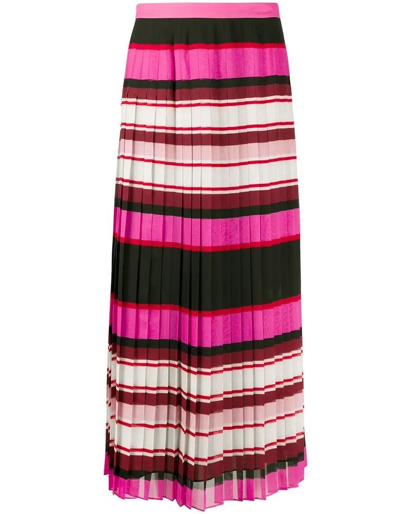 Valentino Garavani Faltenrock mit Streifen - Rosa Rosa
